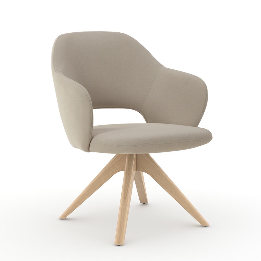8702-L17<br>Cleo Arm Chair<br>Pedestal Swivel Wood