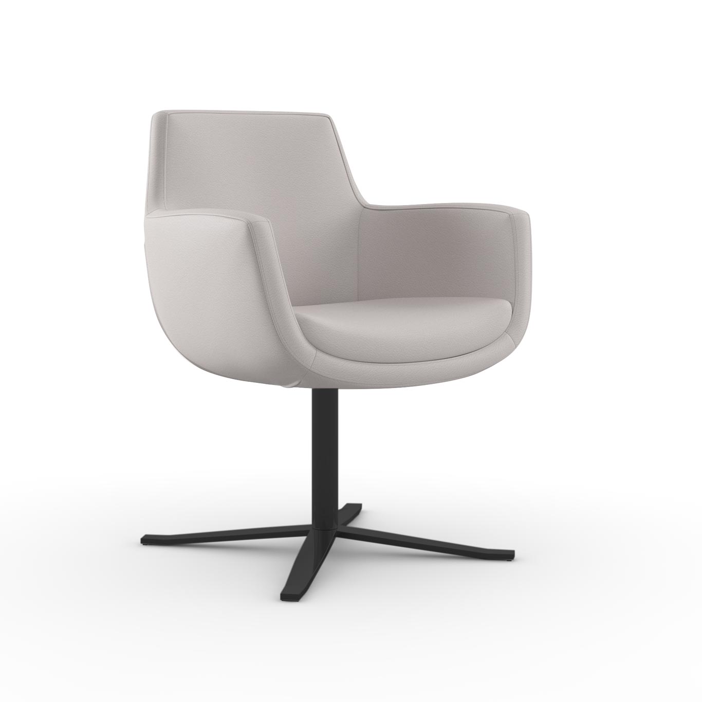 870-R15B<br>Marin Arm Chair<br>Black Matte Pedestal Swivel